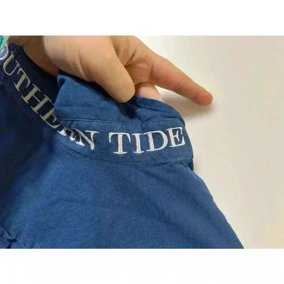 Southern Tide Classic Fit Button Down With Southern Tide Under Collar, Size Med - Picture 5 of 12